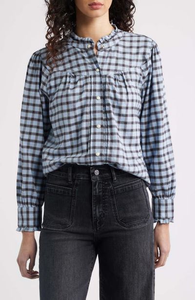 Rails Rails Alanna Ruffle Check Organic Cotton Snap-Up Shirt