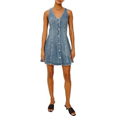 Rails Rails Anaheim Sleeveless Fit & Flare Denim Minidress