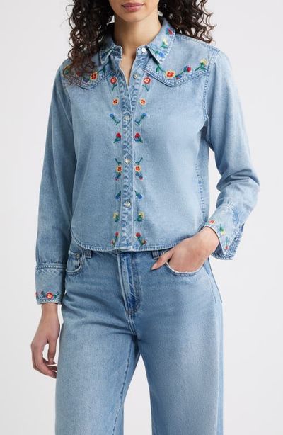 Rails Rails Bari Embroidered Western Chambray Button-Up Shirt
