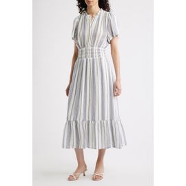Rails Rails Brent Stripe Smocked Waist Midi Dress
