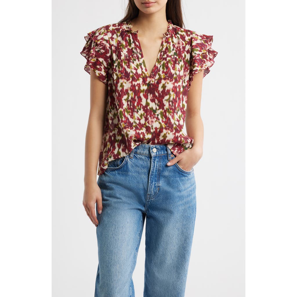 Rails Rails Calista Floral Flutter Sleeve Top