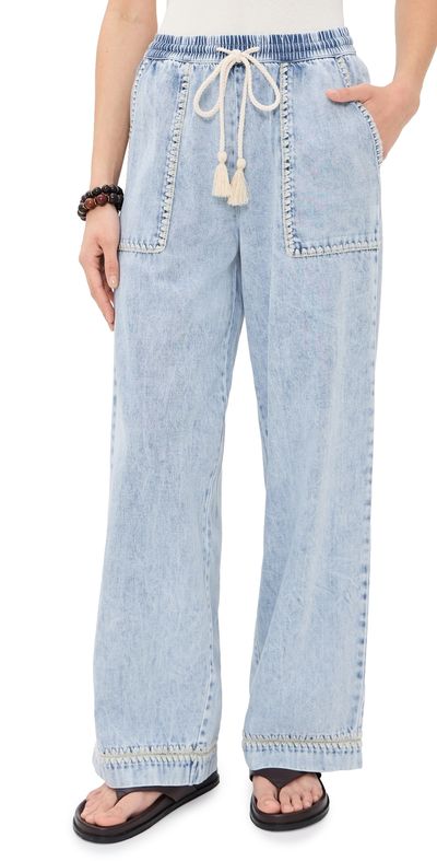 RAILS RAILS Campo Pants Bleached Indigo Blanket Stitch