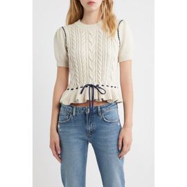 Rails Rails Chandi Cable Knit Puff Sleeve Sweater