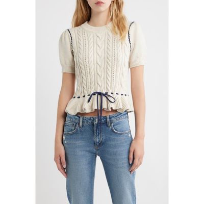 Rails Rails Chandi Cable Knit Puff Sleeve Sweater