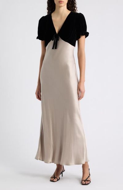Rails Rails Dory Colorblock Mixed Media Velvet & Satin Dress