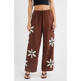 Rails Rails Emmie Embroidered Floral Drawstring Linen Pants