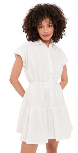 strapless open back dress Sunkiss Frill Mini Dress White / Blue main image 1