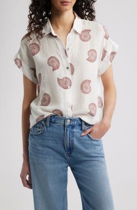 Rails Rails Farrah Linen Blend Short Sleeve Button-Up Shirt
