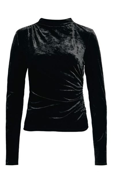 Rails Rails Joelle Ruched Velour Mock Neck Top