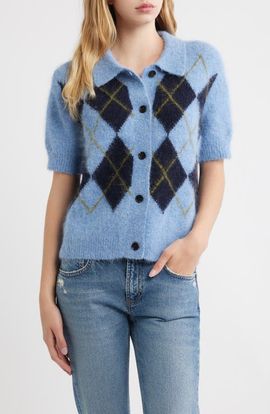 Rails Rails Kelly Argyle Short Sleeve Cardigan 