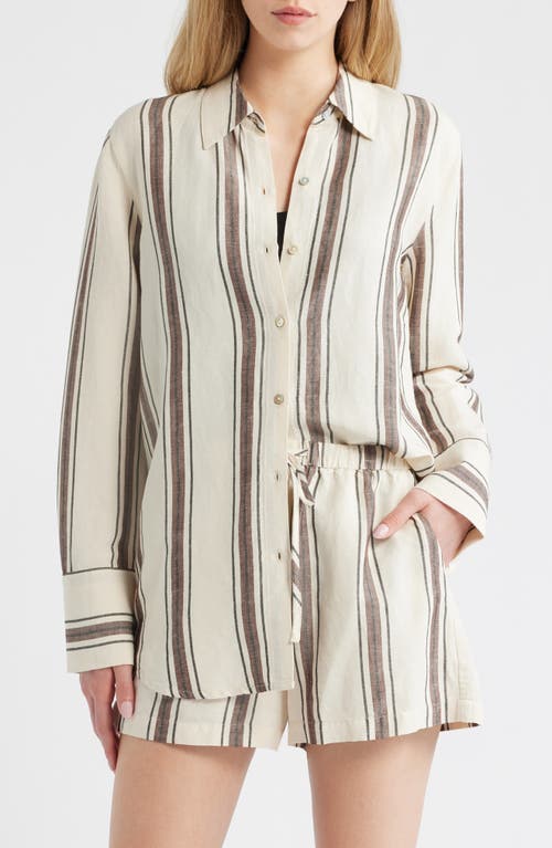 Rails Rails Knox Variegated Stripe Linen Blend Button-Up Shirt