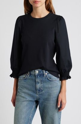 Rails Rails Landyn Elbow Sleeve Mixed Media Knit Top