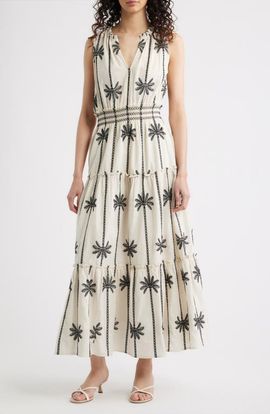Rails Rails Loulou Embroidered Sleeveless Cotton Maxi Dress