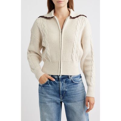 Rails Rails Lune Cable Knit & Rib Cotton Blend Cardigan