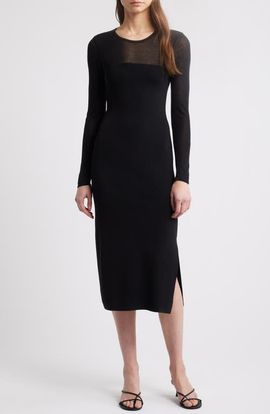 Rails Rails Luz Sheer Yoke & Long Sleeve Midi Dress