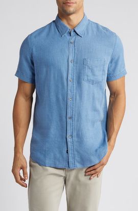 Rails Rails Paros Short Sleeve Linen Blend Button-Up Shirt