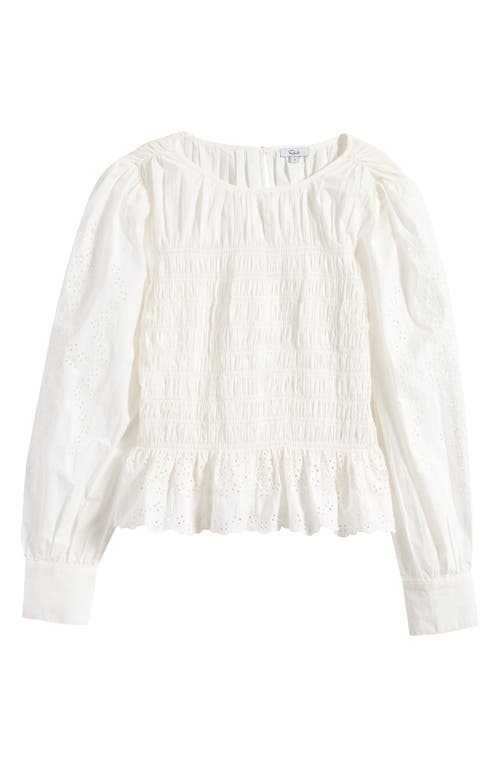 Rails Rails Tabi Eyelet Embroidered Smocked Cotton Top