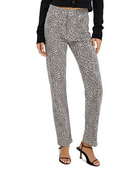 Rails Rails Topanga High Rise Straight Jeans in Ecru Cheetah