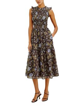 Rails Rails Vivier Ruffle Smocked Midi Dress