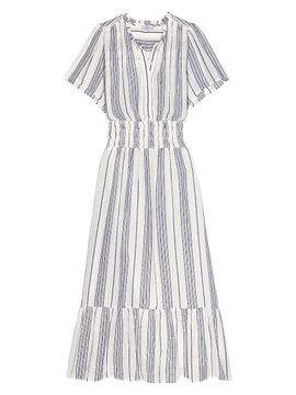 Rails Women's Brent Linen-Blend Striped Midi-Dress