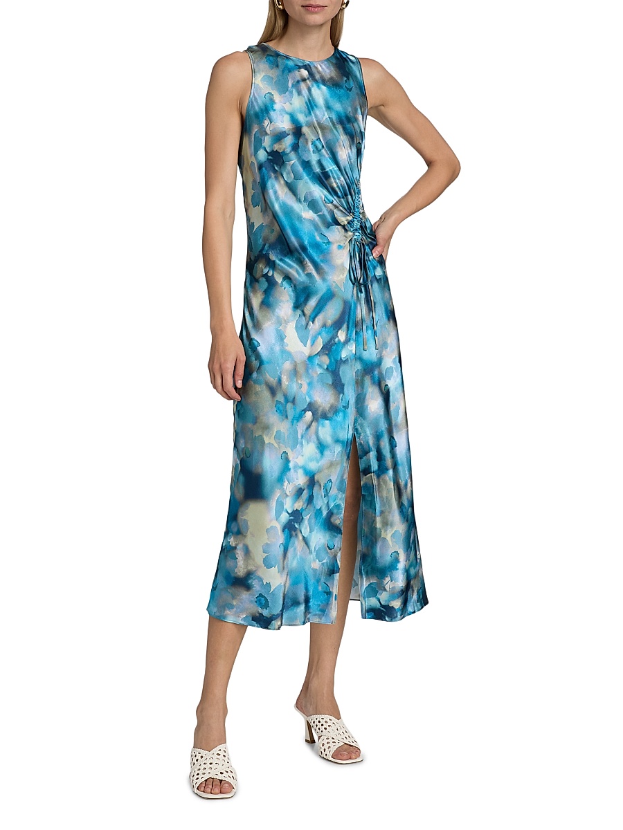 knee length dresses for ladies Gabriella Dress in Inverted Dash Print | OMNES | Ethical & Affordable  Clothing