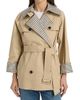 Rails Women's Lucien Plaid-Trim Stretch-Cotton Crop Trench Coat - 3