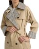 Rails Women's Lucien Plaid-Trim Stretch-Cotton Crop Trench Coat - 6