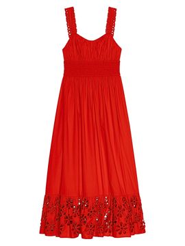 Rails Women's Moira Embroidered Shirred Midi-Dress