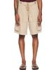 Raimundo Langlois Raimundo Langlois Beige Double Fly Cargo Shorts - 1
