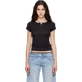 Raimundo Langlois Raimundo Langlois Black Cap-Sleeve T-shirt