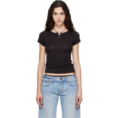 Raimundo Langlois Raimundo Langlois Black Cap-Sleeve T-shirt
