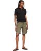 Raimundo Langlois Raimundo Langlois Khaki Double Fly Cargo Shorts - 4