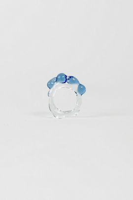 rain and rivers Rain and Rivers Handmade Bubble Glass Ring in Blue, Women's at Urban Outfitters