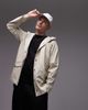 Rains Rains 12010 waterproof short jacket in light stone-Neutral - 1
