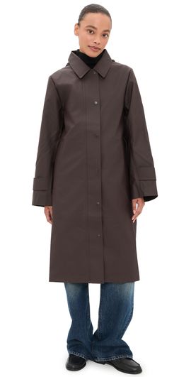 Rains Rains Nara Long Jacket Bark