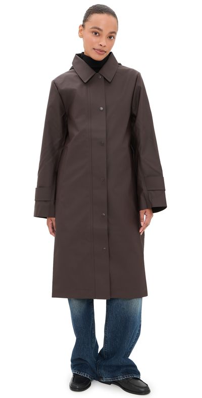 Rains Rains Nara Long Jacket Bark