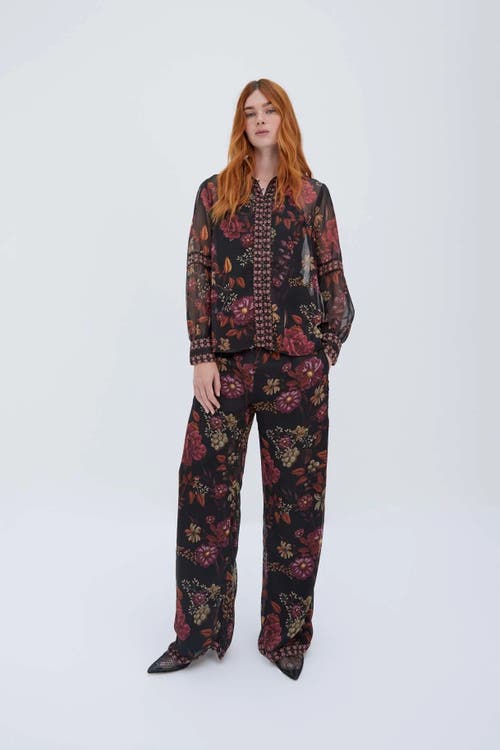 RAISHMA RAISHMA Floral Black Shirt 