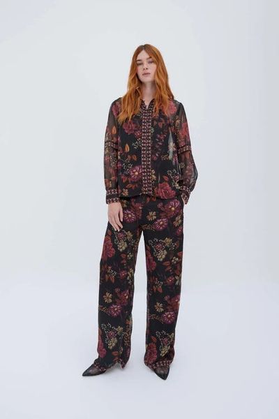 RAISHMA RAISHMA Floral Black Shirt 