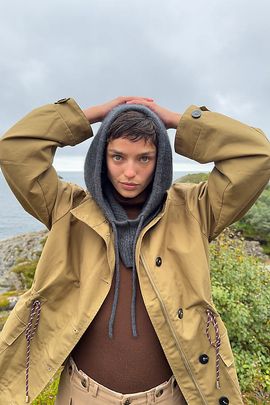RAISONNEL 100% Cotton Funnel Neck Utility Jacket