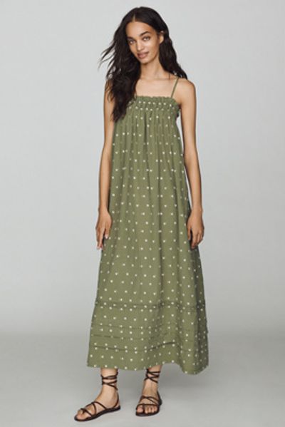 RAISONNEL 100% Cotton Smocked Midi Dress