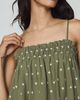RAISONNEL 100% Cotton Smocked Midi Dress - 2