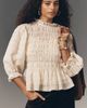 RAISONNEL Romantic Smocked High-Neck Peplum Top - 1