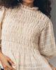 RAISONNEL Romantic Smocked High-Neck Peplum Top - 2