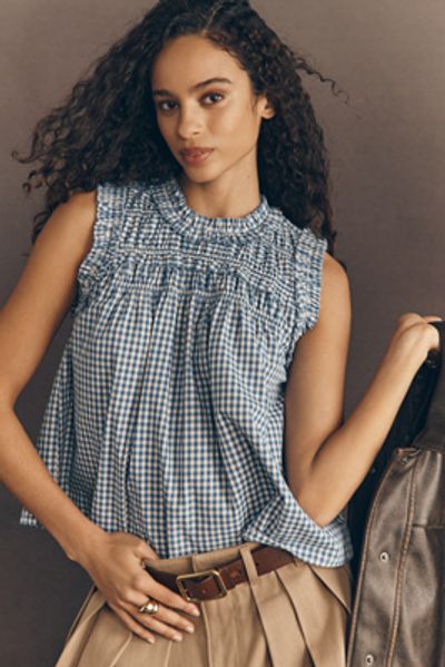 RAISONNEL Ruffle Sleeveless Swing Top