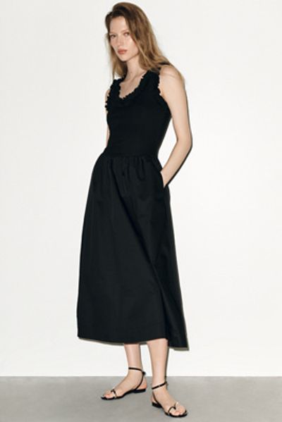 RAISONNEL Square-Neck Midi Dress