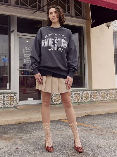RAIVE Belt Pleats Skirt_Beige