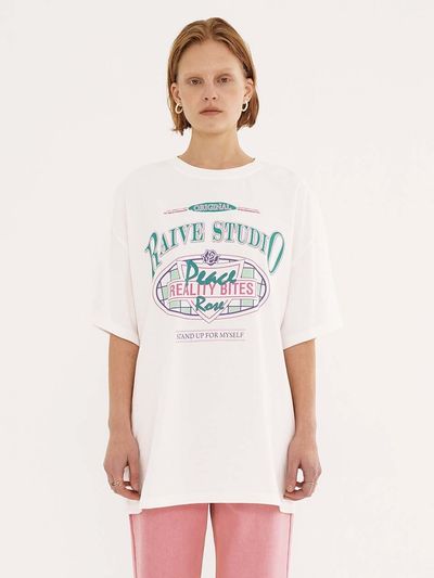 RAIVE Checker Board Graphic T-Shirt_White