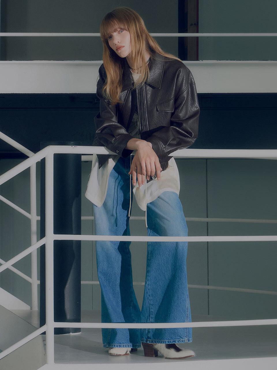 RAIVE Faux Leather Blouson Jacket_2color