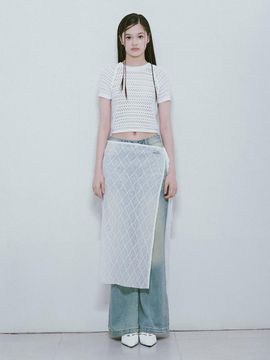 RAIVE Lace Wrap Skirt_White