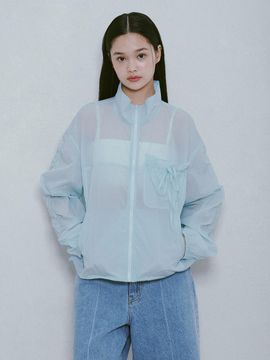 RAIVE Shirring String Wind Breaker_Sky Blue